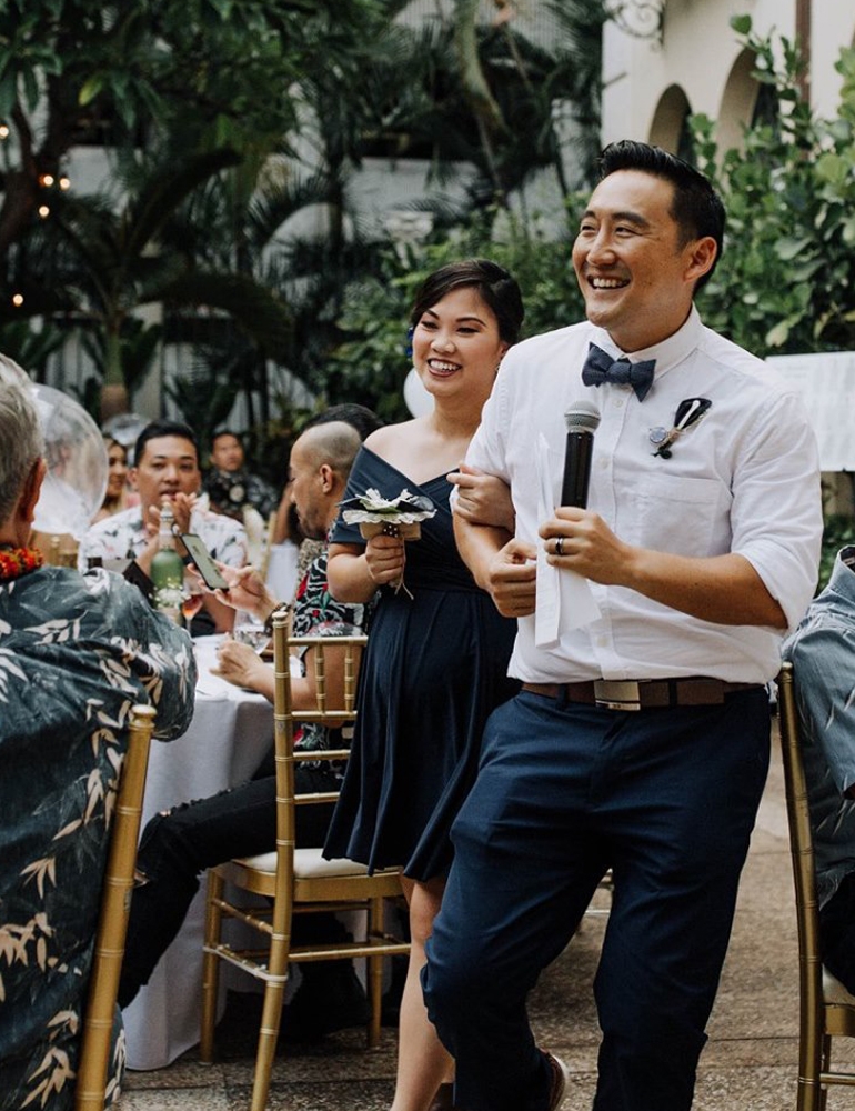 Nolan Hong as groomsman and emcee